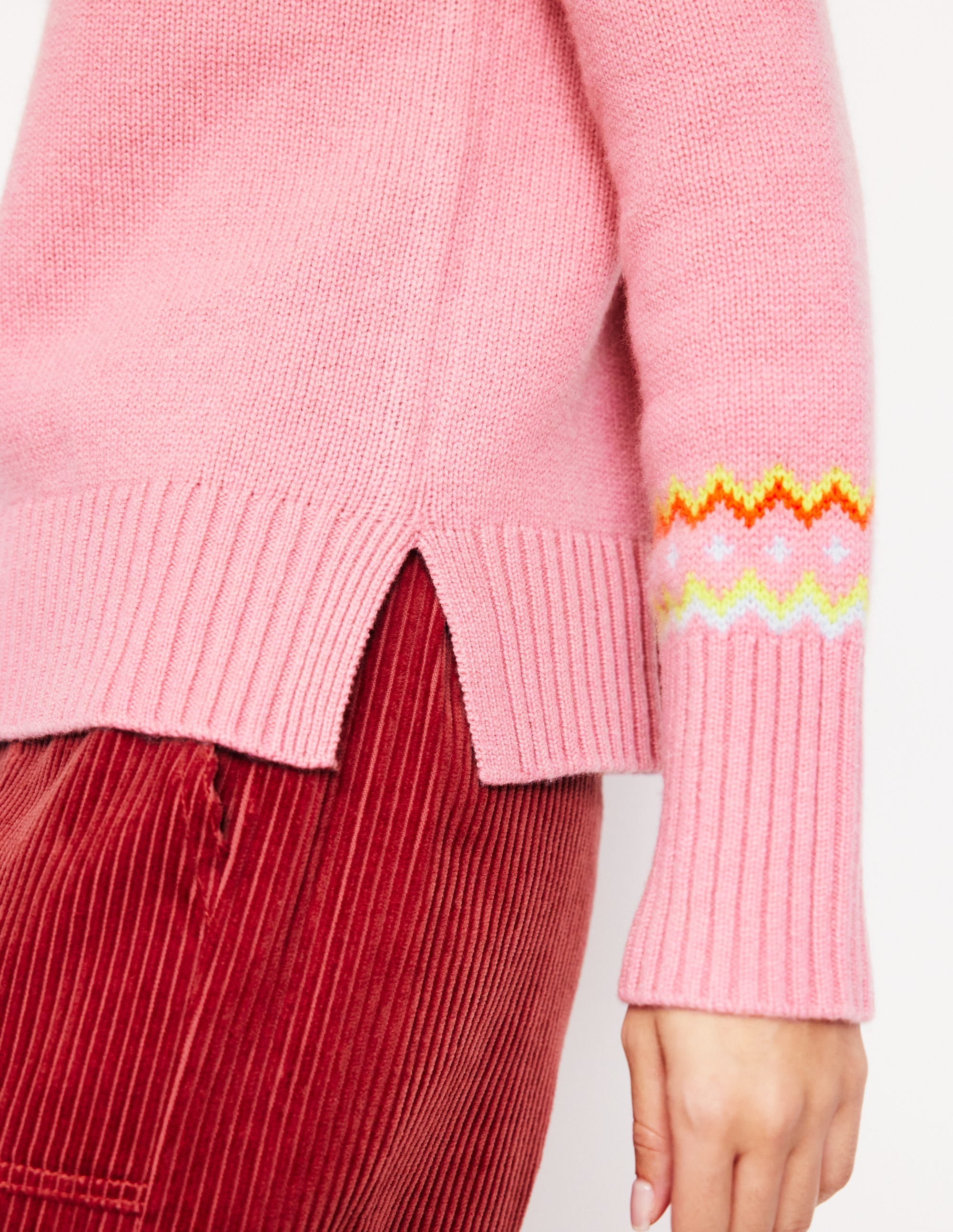 Cashmere Fair Isle Sweater-Formica Pink - Image 2