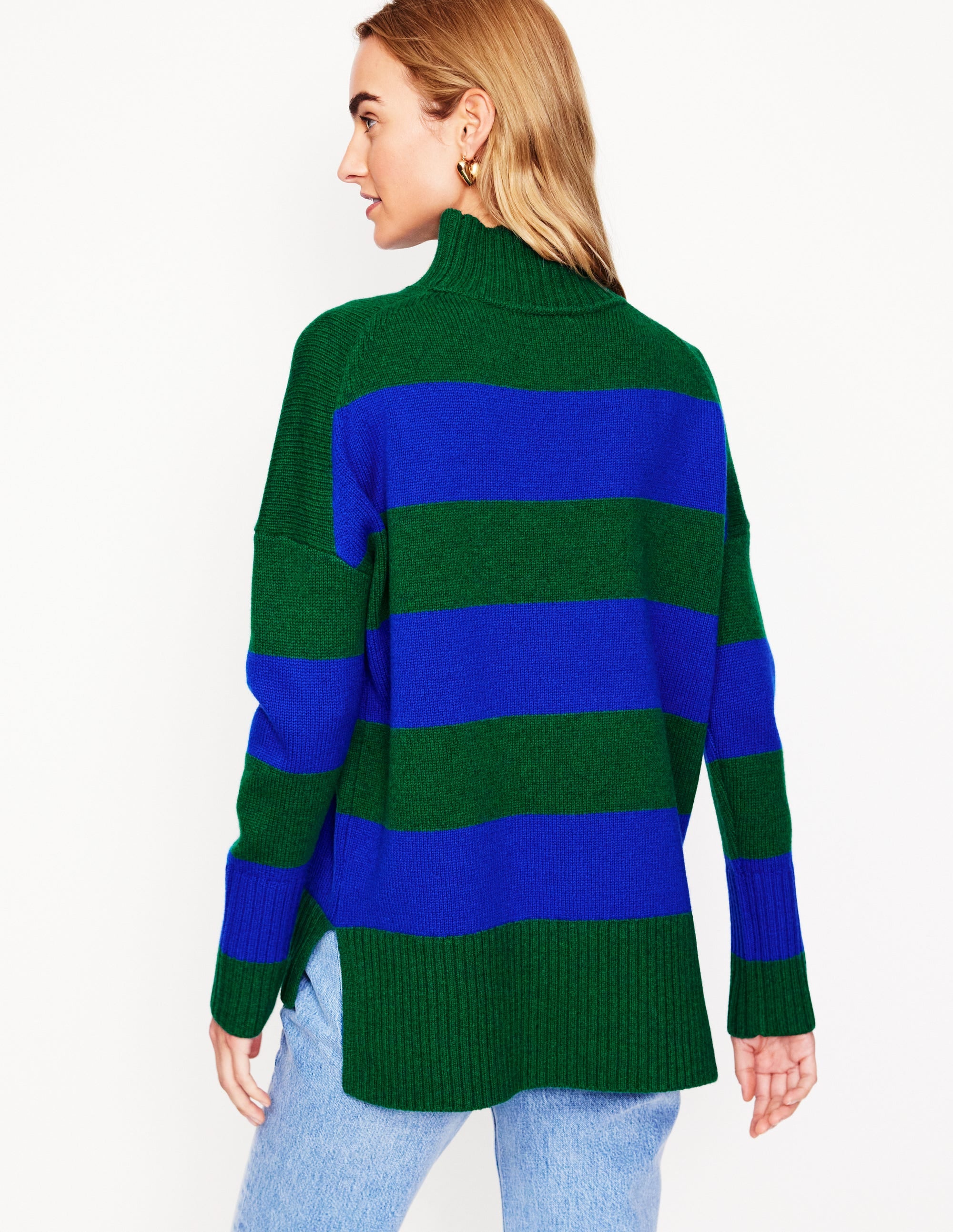 Jessica Oversized Jumper-Bavaria Green, Monarch Blue - Image 3