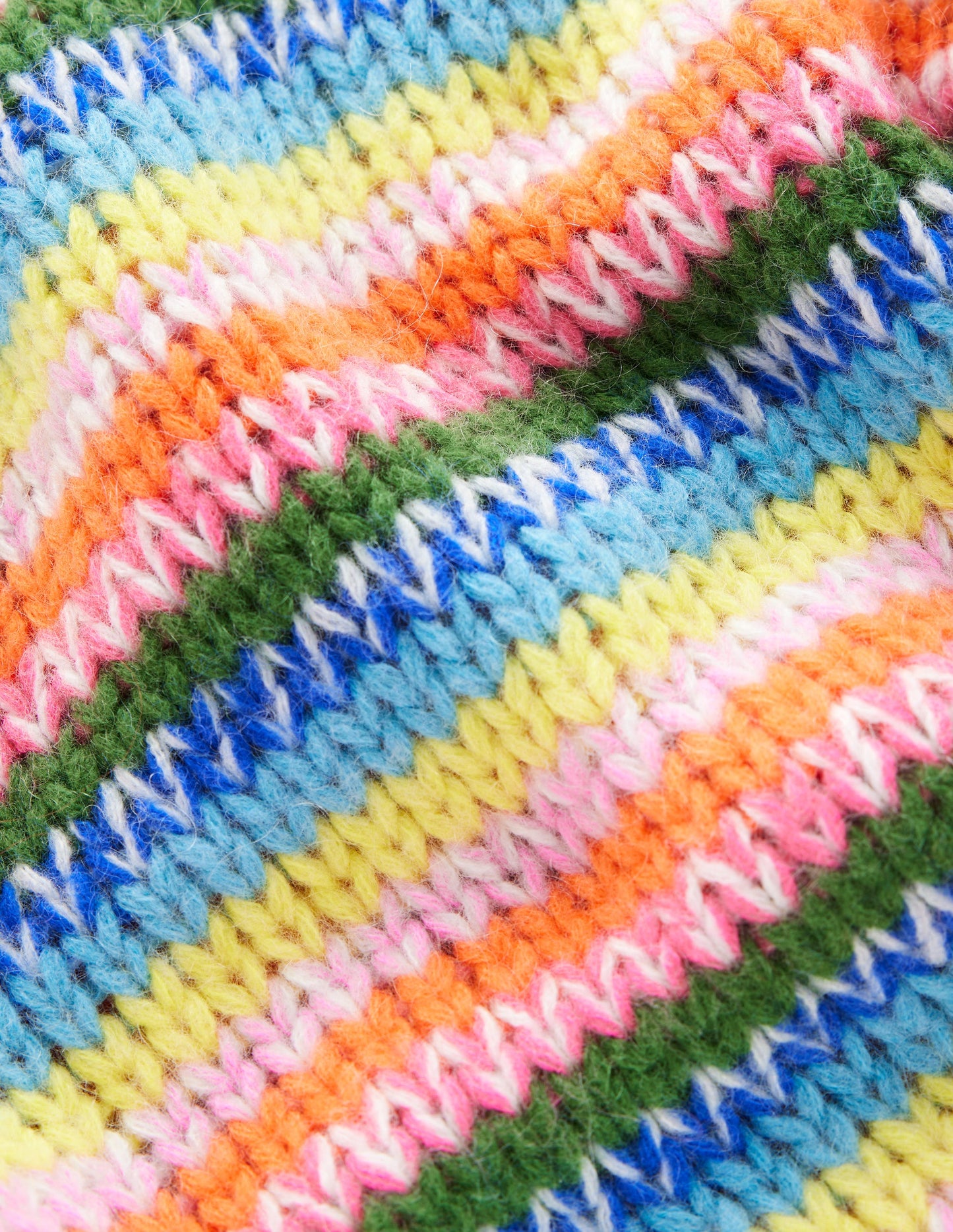 Striped Fluffy Chunky Sweater-Chunky Rainbow Stripe