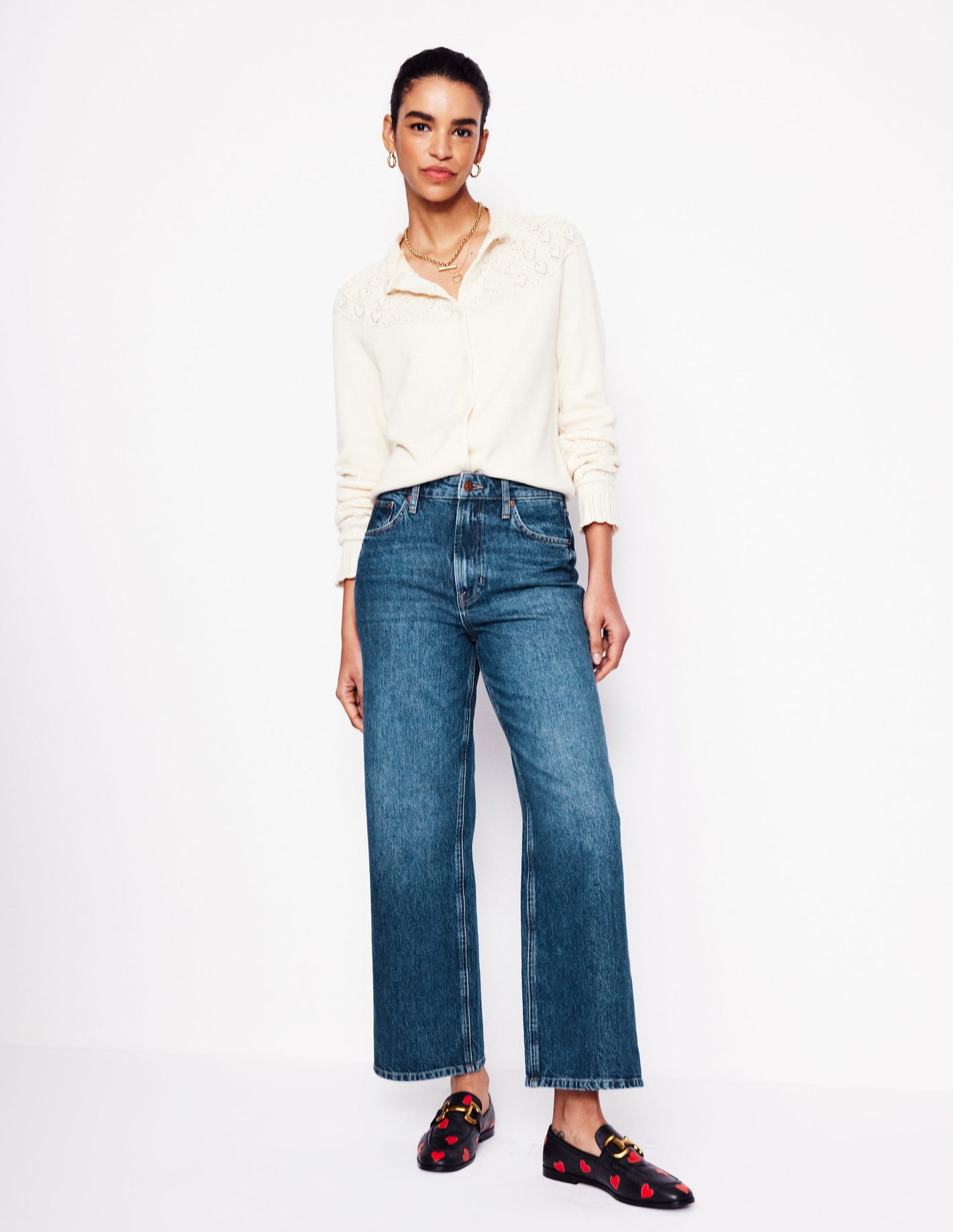 High Rise Straight Crop Jeans-Mid Vintage