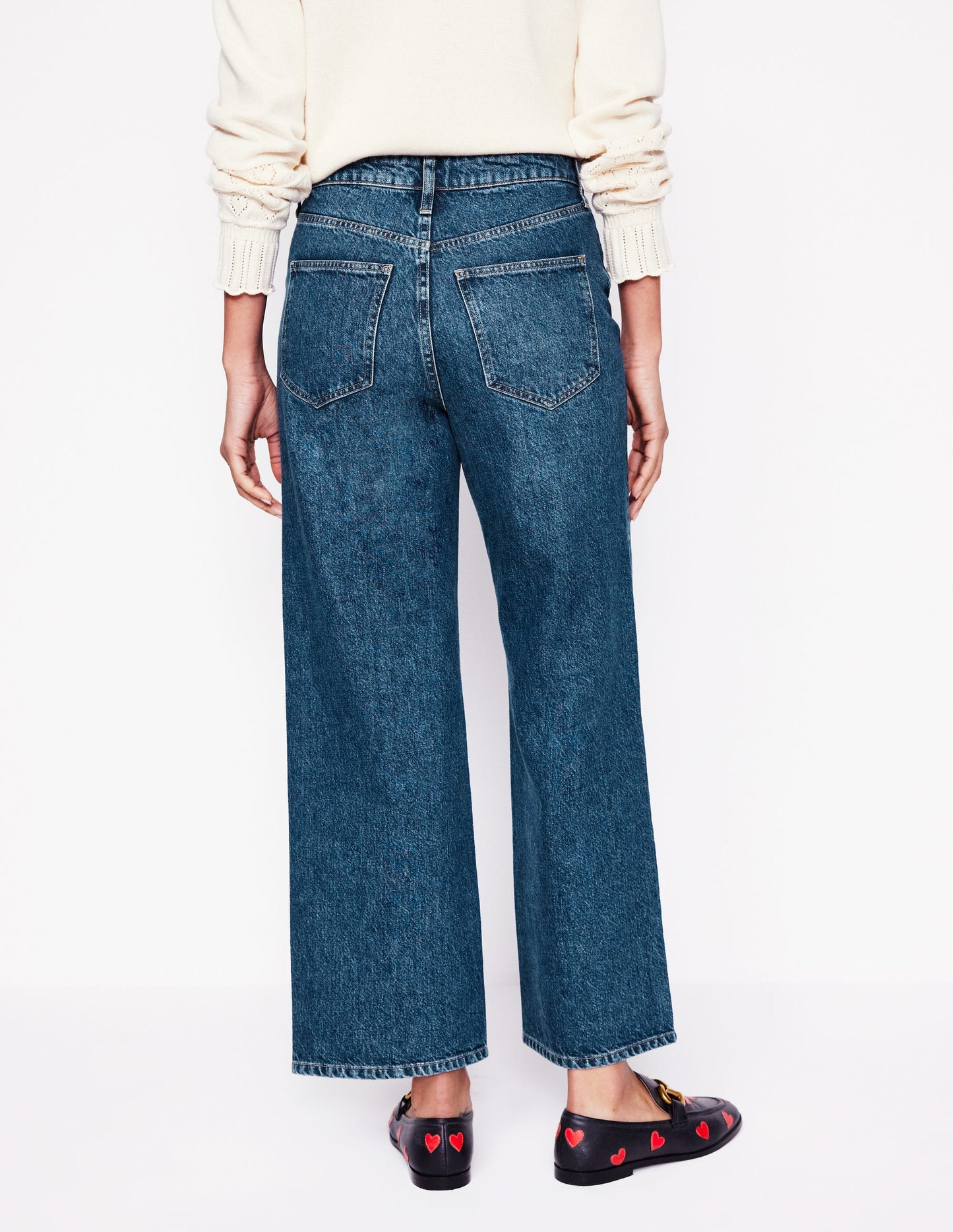 High Rise Straight Crop Jeans-Mid Vintage