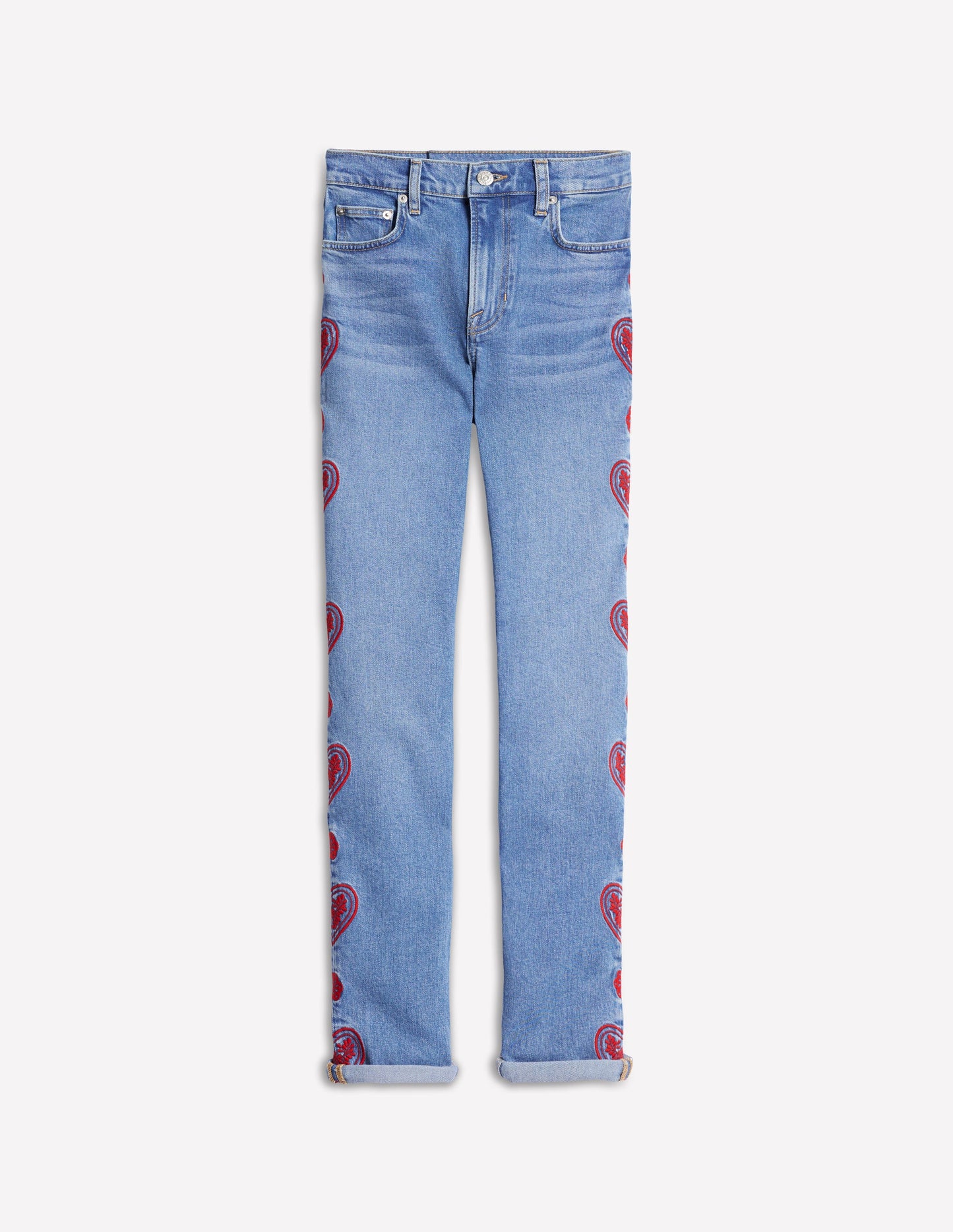 Girlfriend Jeans-Heart Embroidery