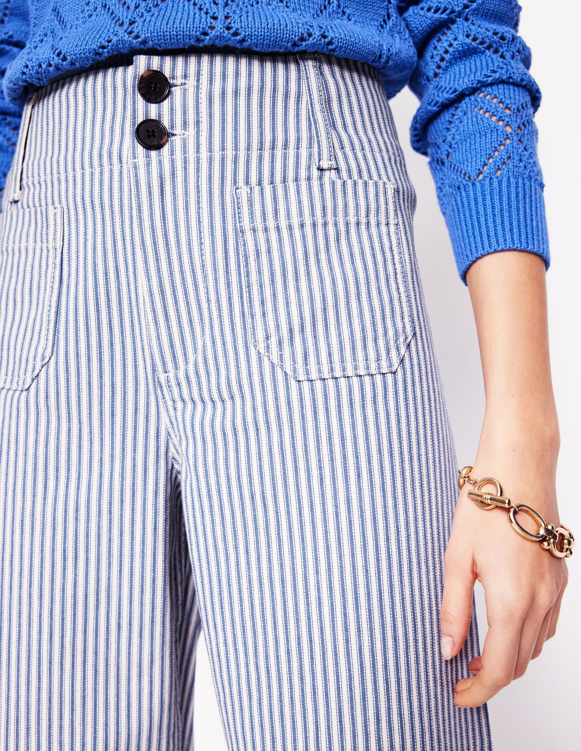 Primrose Patch Pocket Pants-Ticking Stripe - Image 2