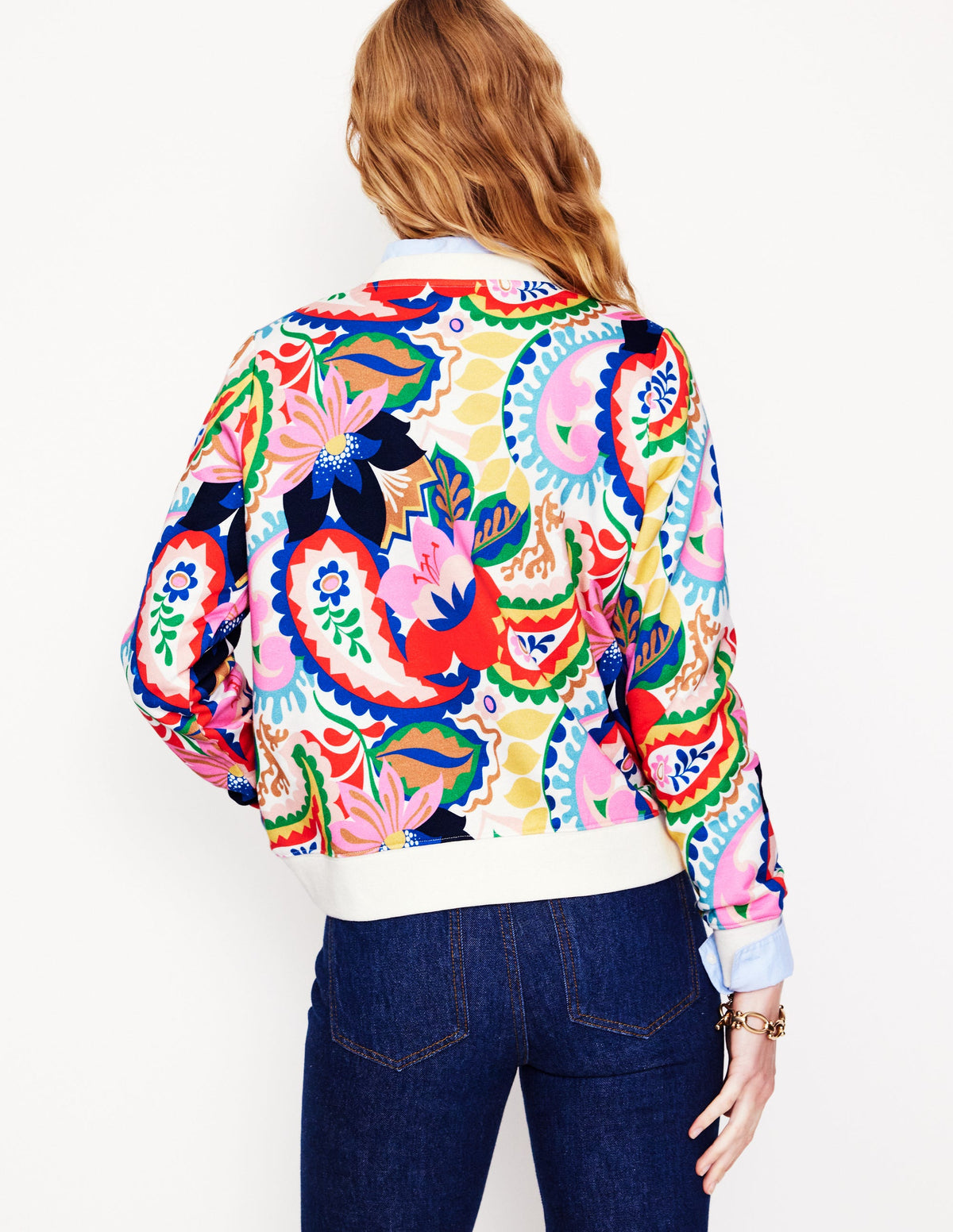 Hannah Printed Sweatshirt-Multi, Botanical Paisley - Image 3