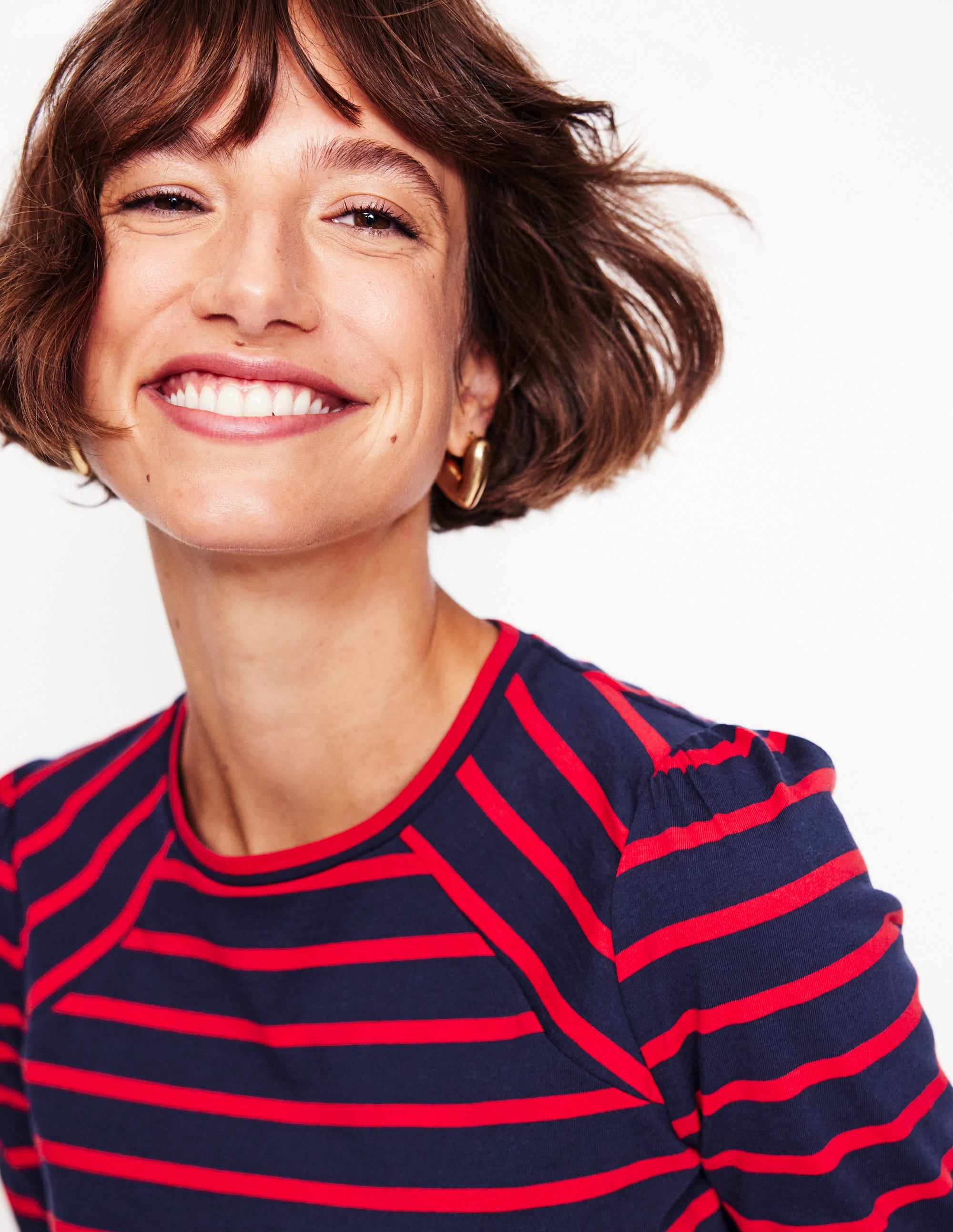 Arabella Stripe Jersey Top-Navy, Red Stripe - Image 1