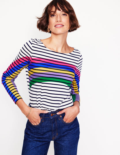 Ella Long Sleeve Breton-Rainbow Curve Breton