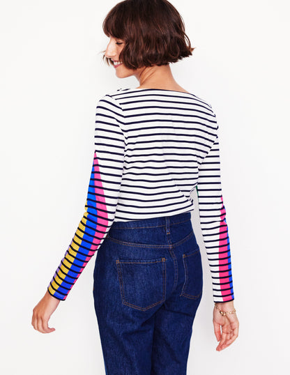 Ella Long Sleeve Breton-Rainbow Curve Breton