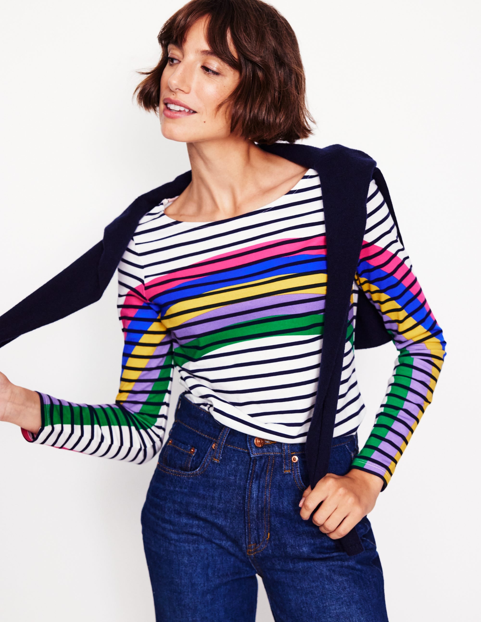 Ella Long Sleeve Breton-Rainbow Curve Breton - Image 4