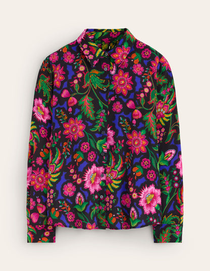 Sienna Silk Shirt-Multi, Blossom Flourish