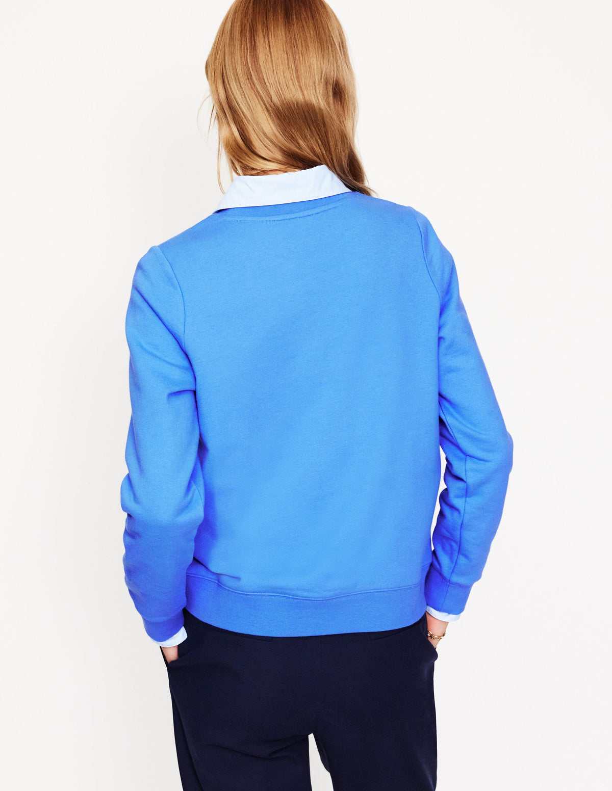 Hannah Embroidered Sweatshirt-Peacock Plume Blue, Hearts - Image 3