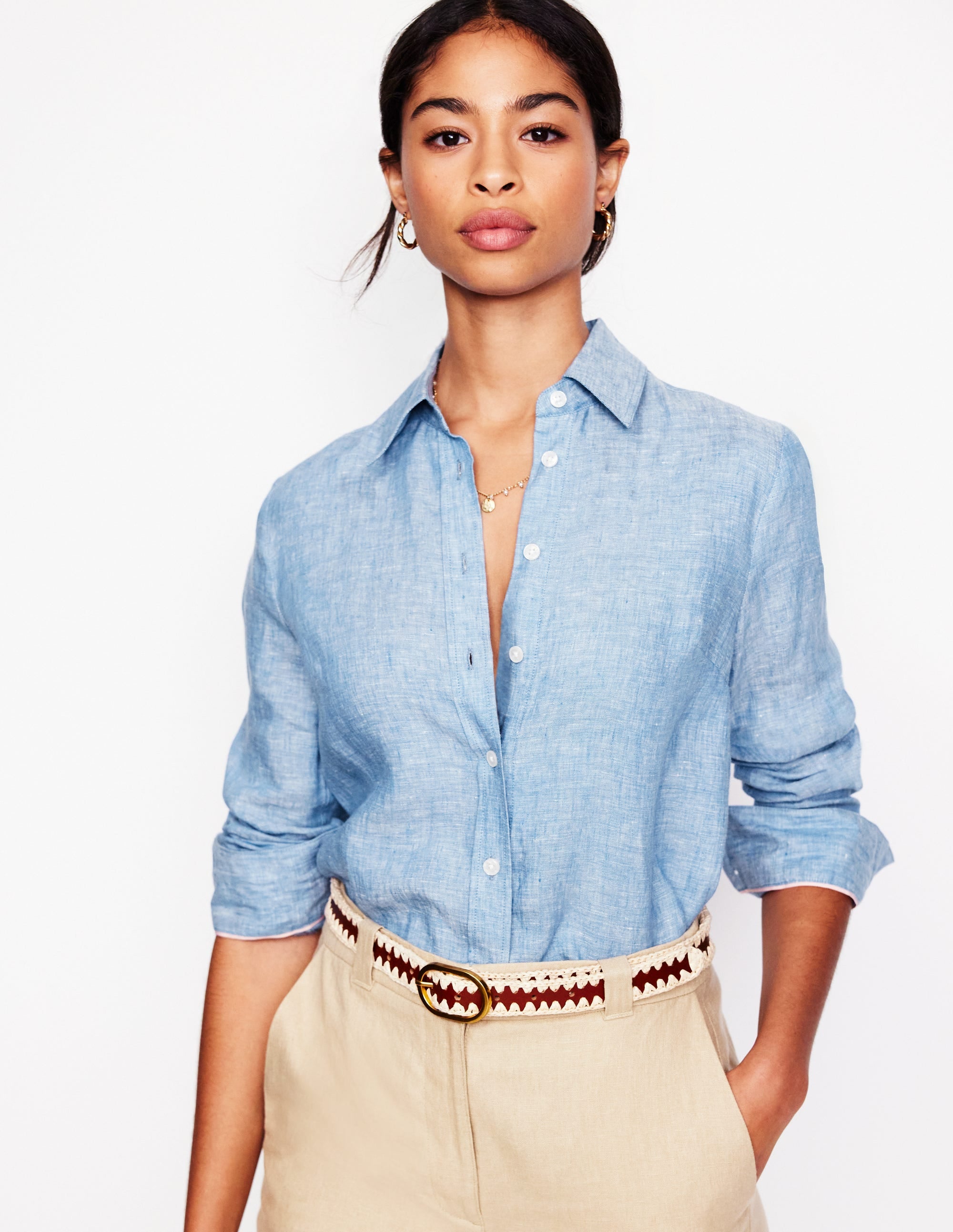 Sienna Linen Shirt-Chambray - Image 1