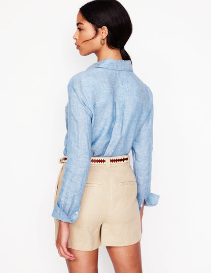 Sienna Linen Shirt-Chambray