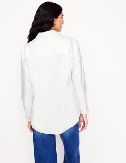 Sadie Relaxed Cotton Shirt-White Oxford