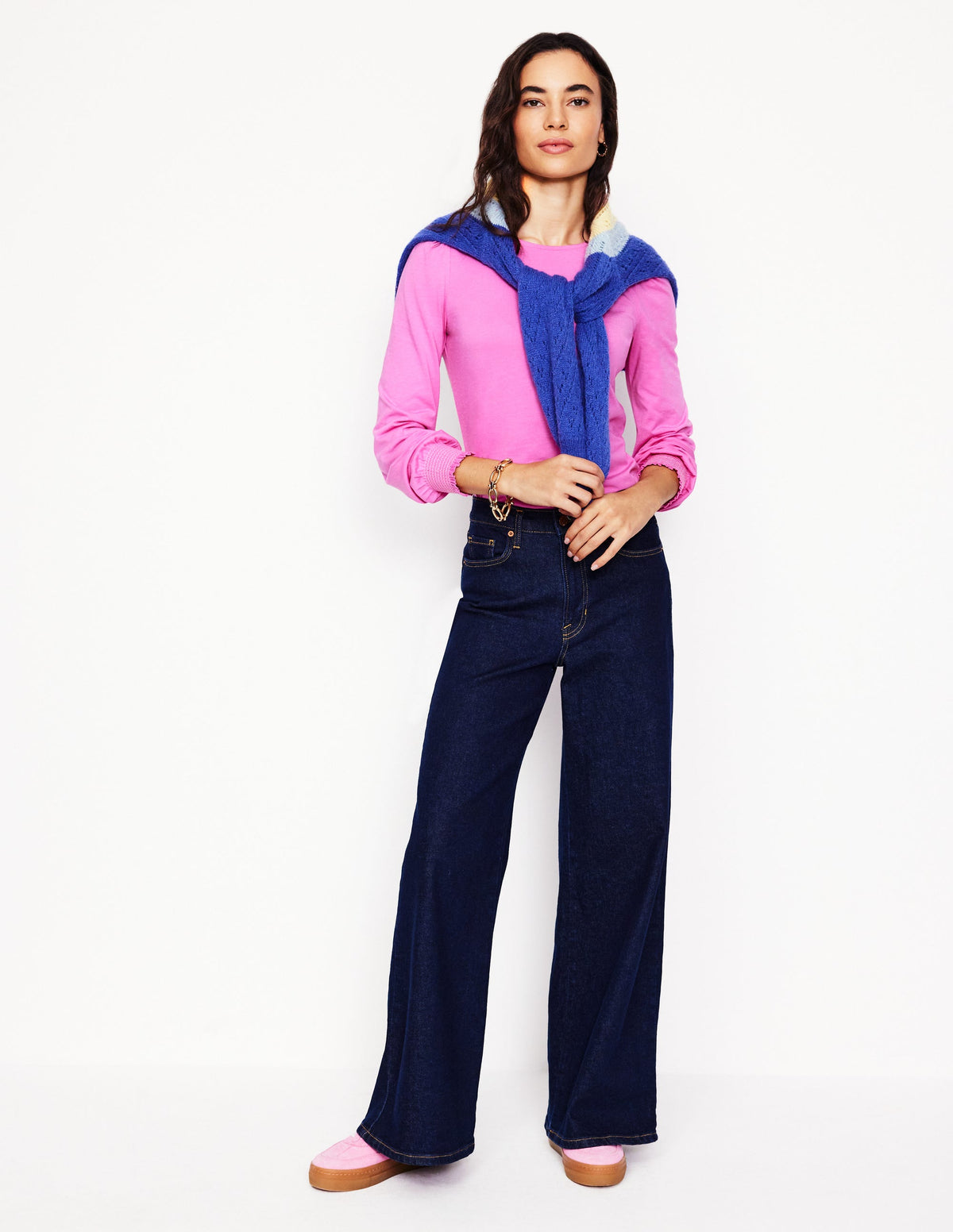 Smocked Cuff Supersoft Top-Tickled Pink - Image 4