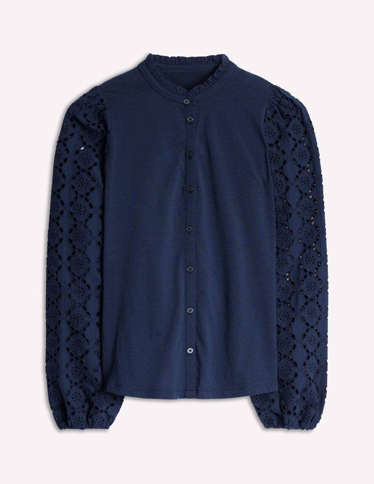 Eden Broderie Blouse-Navy