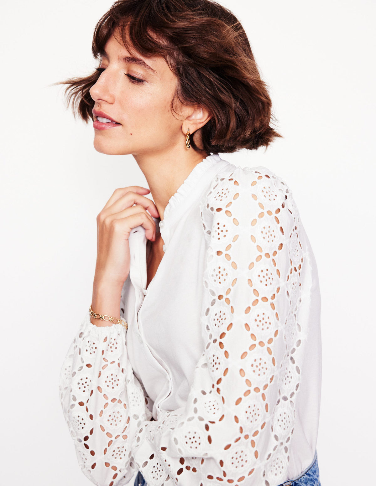 Eden Broderie Blouse-White - Image 1