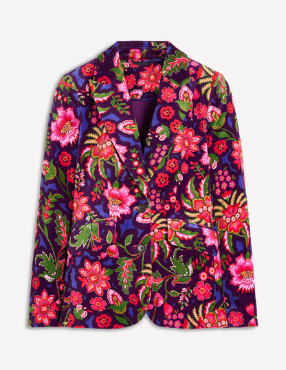 Marylebone Velvet Blazer-Blossom Flourish