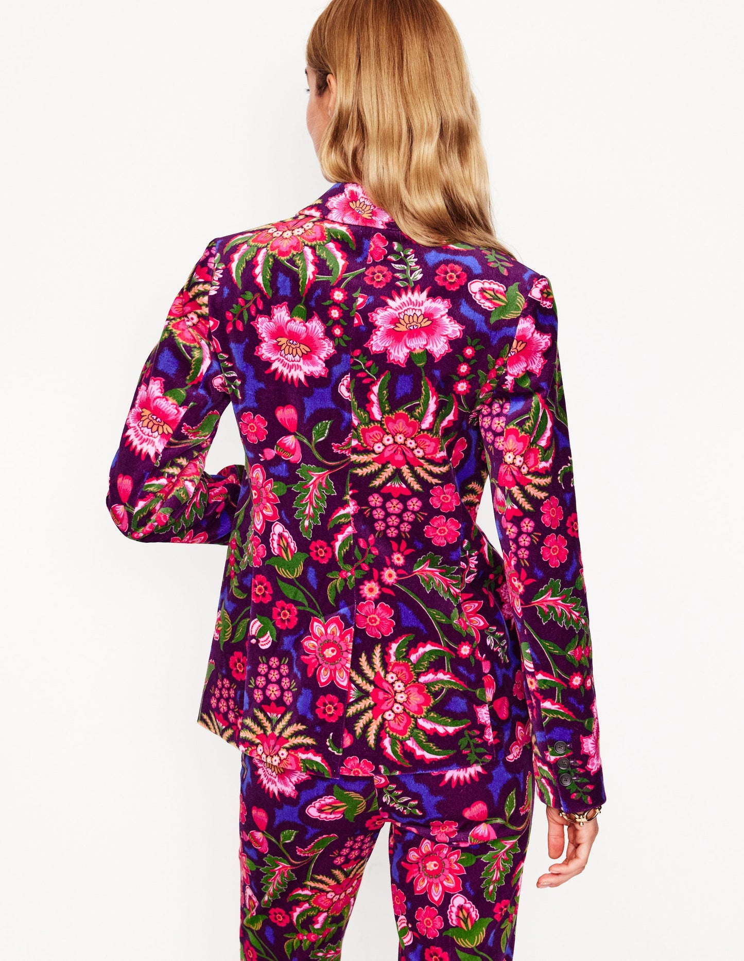 Marylebone Velvet Blazer-Blossom Flourish