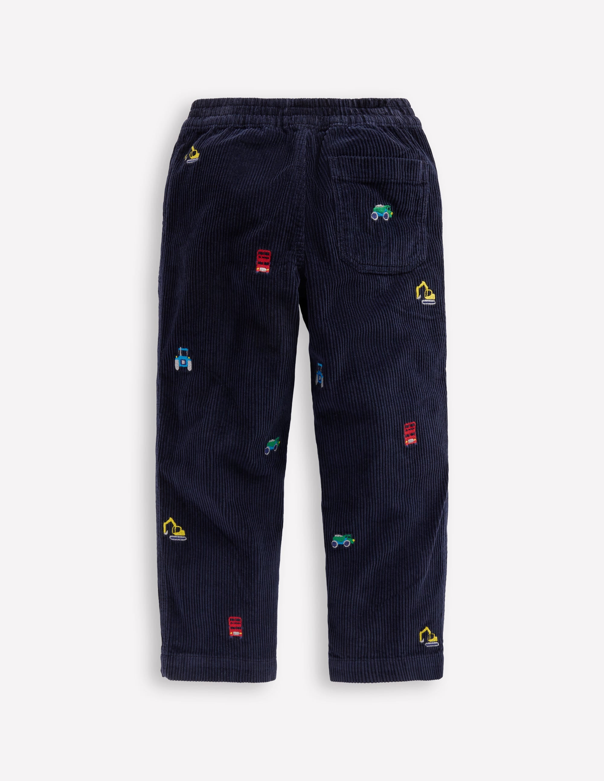 Pull-on Cord Pants-Construction Embroidery - Image 2
