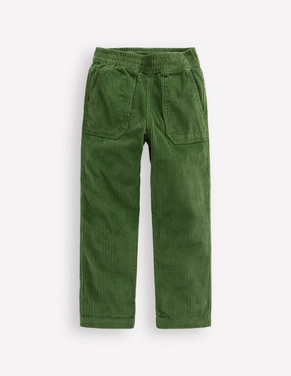 Pull-on Cord Pants-Promenade Green-1