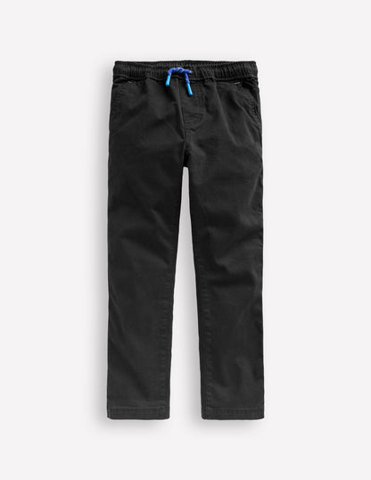 Slim Pull On Trousers-Black-1