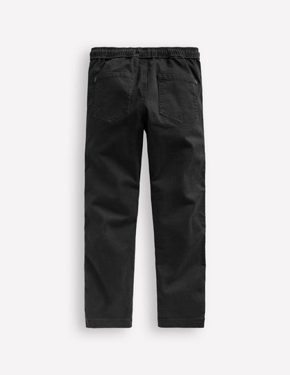 Slim Pull On Trousers-Black-2