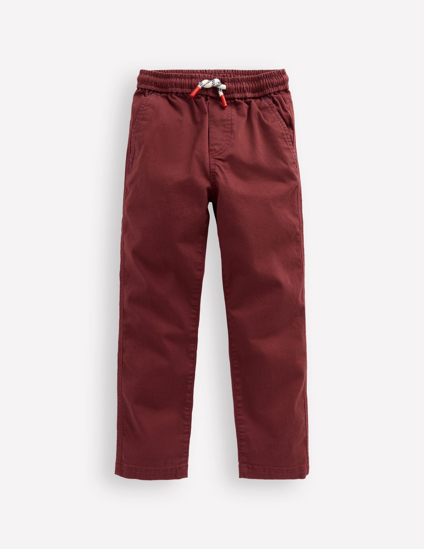 Slim Pull On Trousers-Chestnut