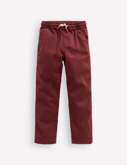 Slim Pull On Trousers-Chestnut-1