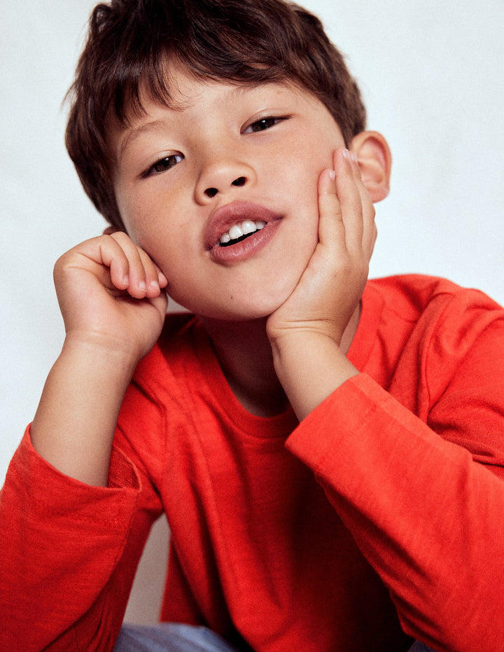 Everyday Long Sleeve T-Shirt-Cinnamon Red