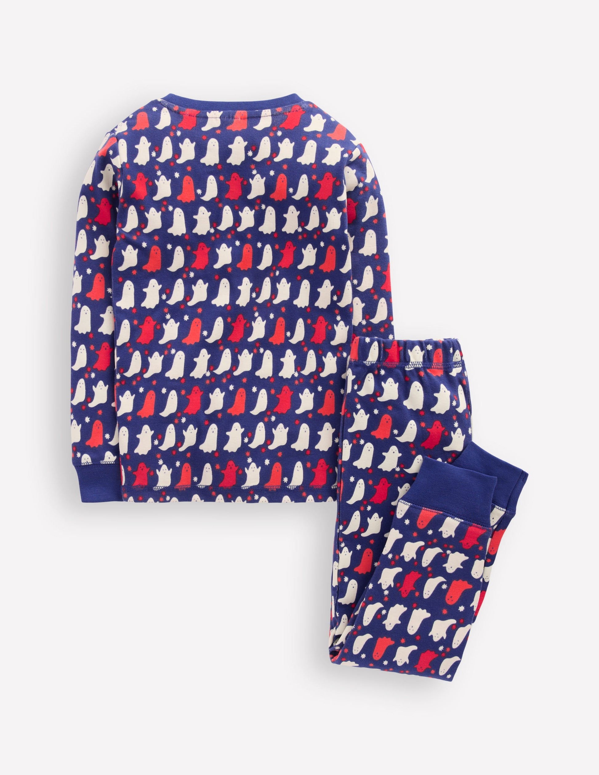 Snug Glow-in-the-dark Pajamas-Twilight Blue Spooky Ghosts-2