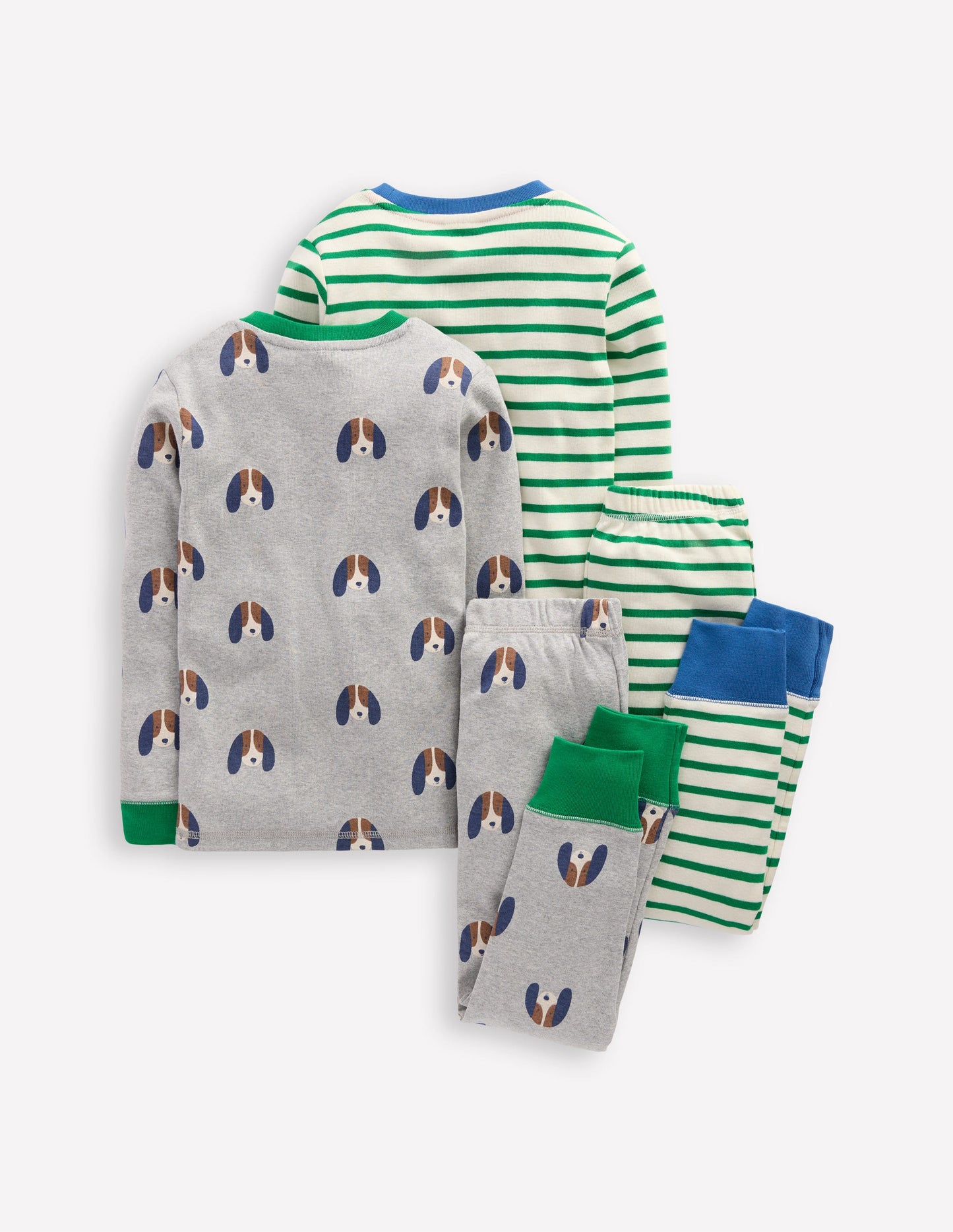 Snug Twin Pack Pajamas-Pups and Stripe