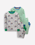 Snug Twin Pack Pajamas-Pups and Stripe