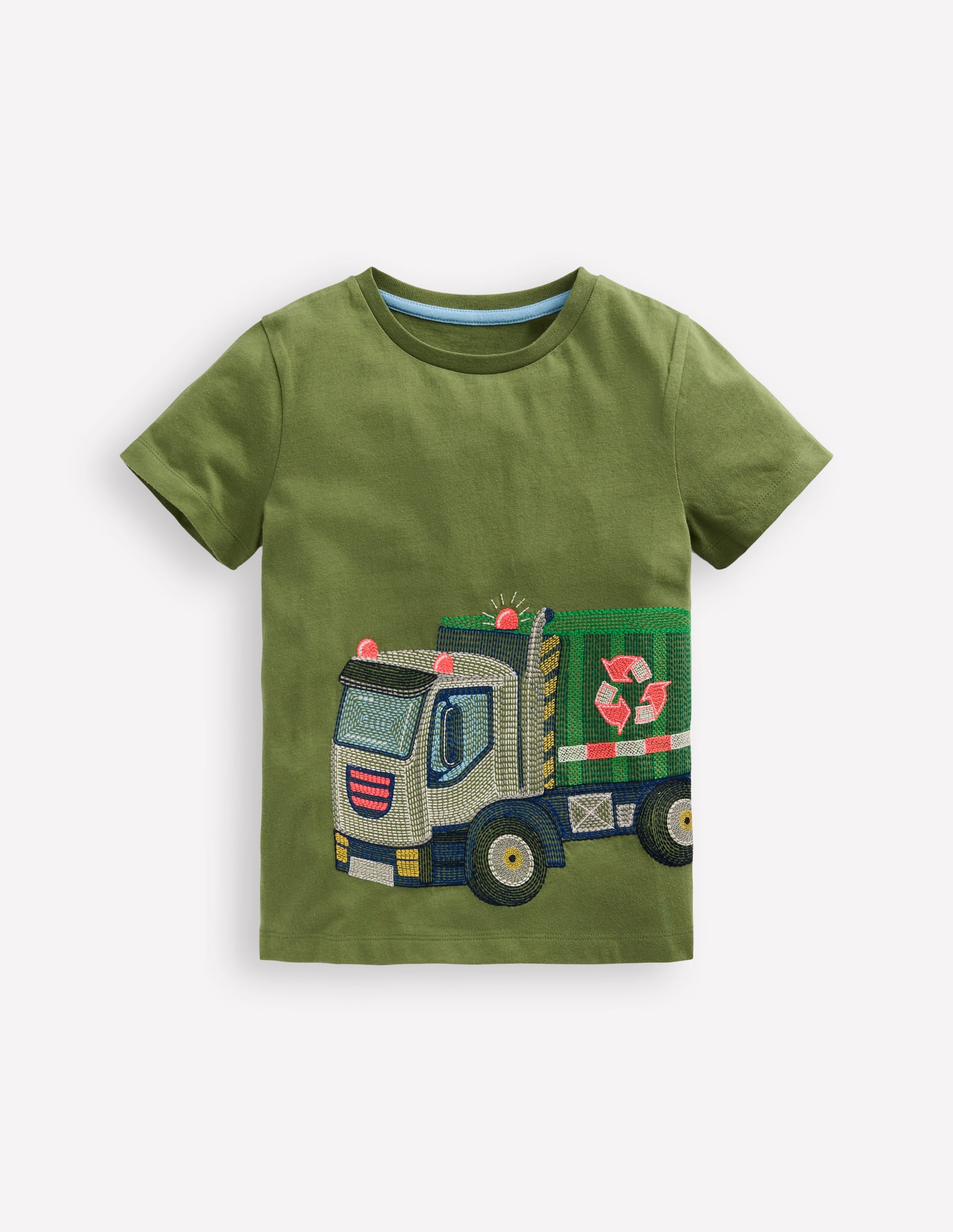 Superstitch T-Shirt-Safari Green Recycling Truck - Image 1