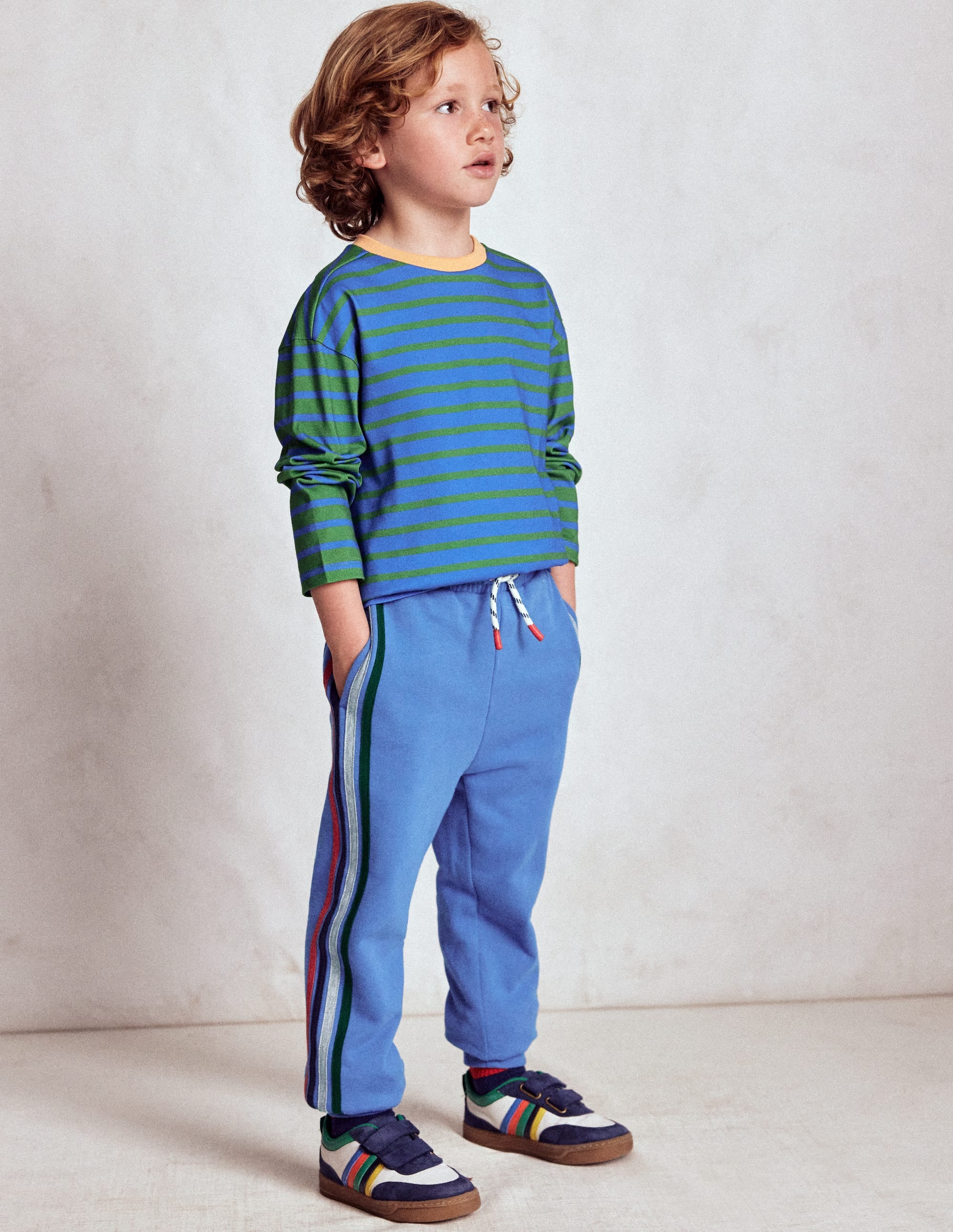 Rainbow Stripe Sweatpants-Blue River - Image 1