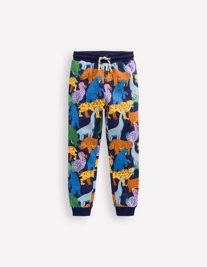 Printed Comfy Sweatpants-Prehistoric Animals-1