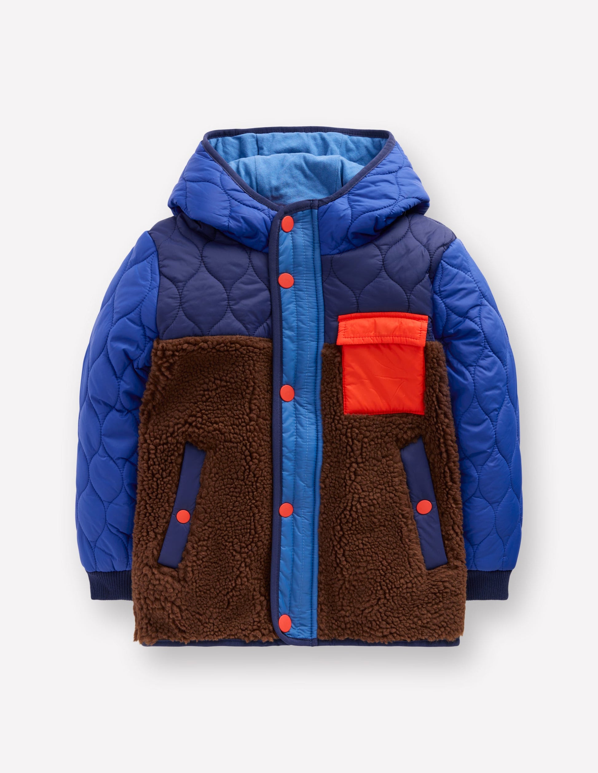 Quilted Borg Jacket-Dark Colourblock-1