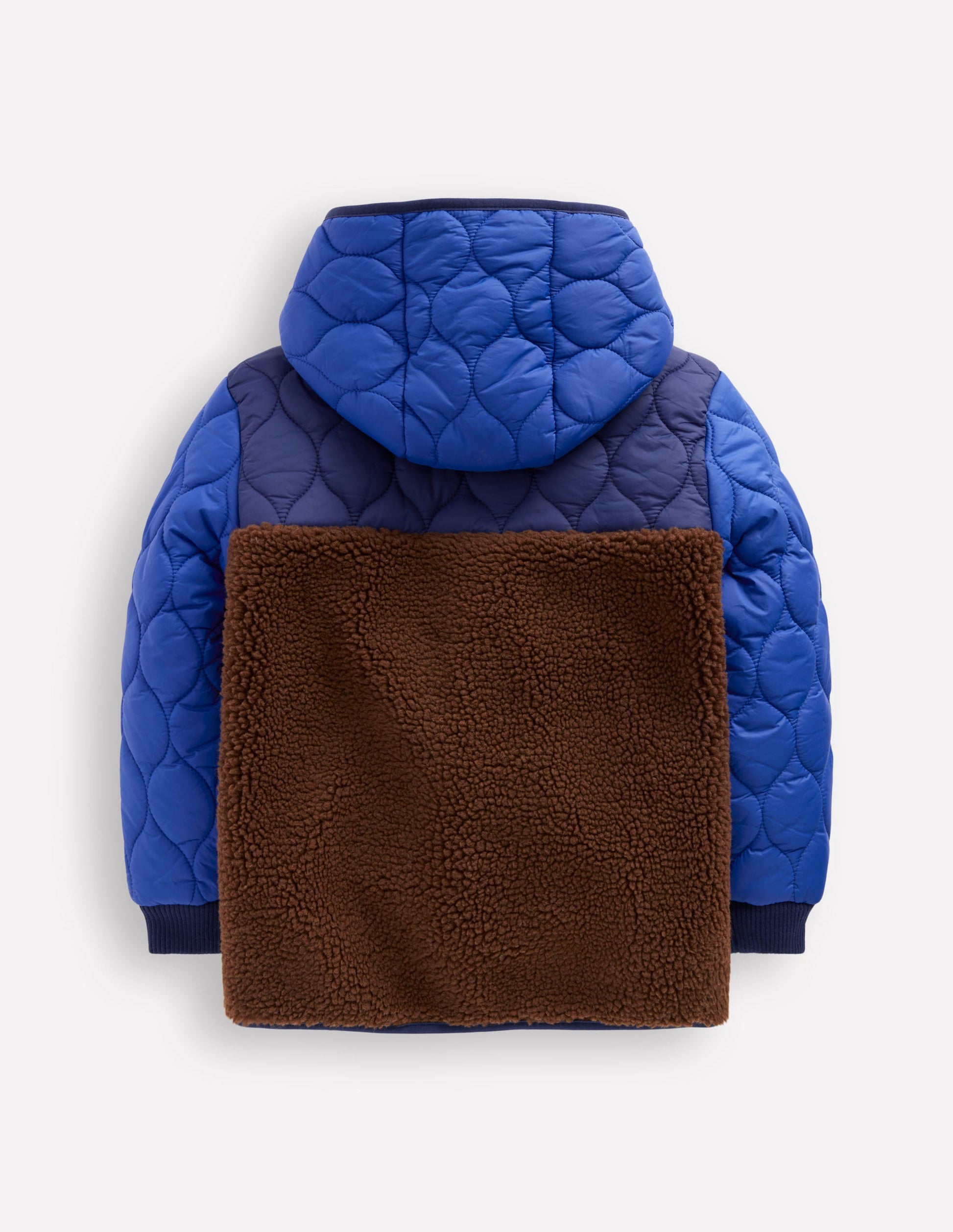 Quilted Borg Jacket-Dark Colourblock-2