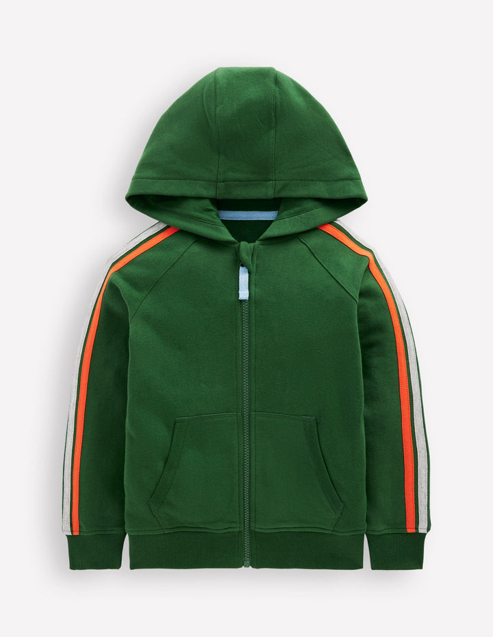 Rainbow Zip-up Hoody-Pine Green