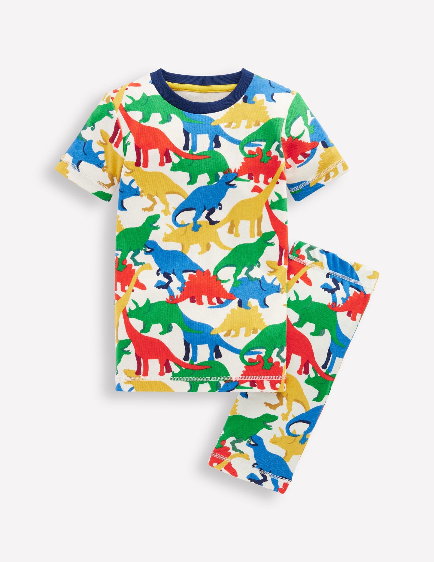 Snug Short John Pajamas-Multi Dinos