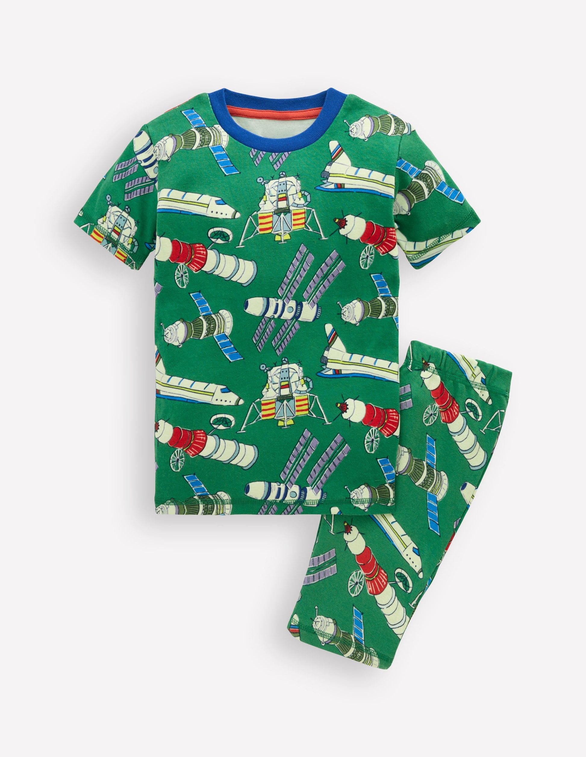 Snug Short John Glow Pyjamas-Green Satellites-1