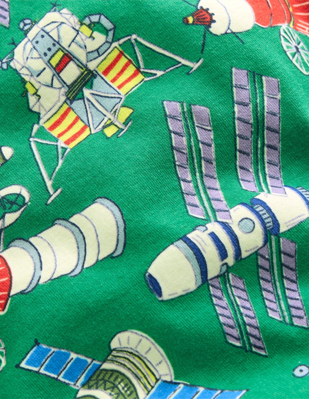 Snug Short John Glow Pyjamas-Green Satellites