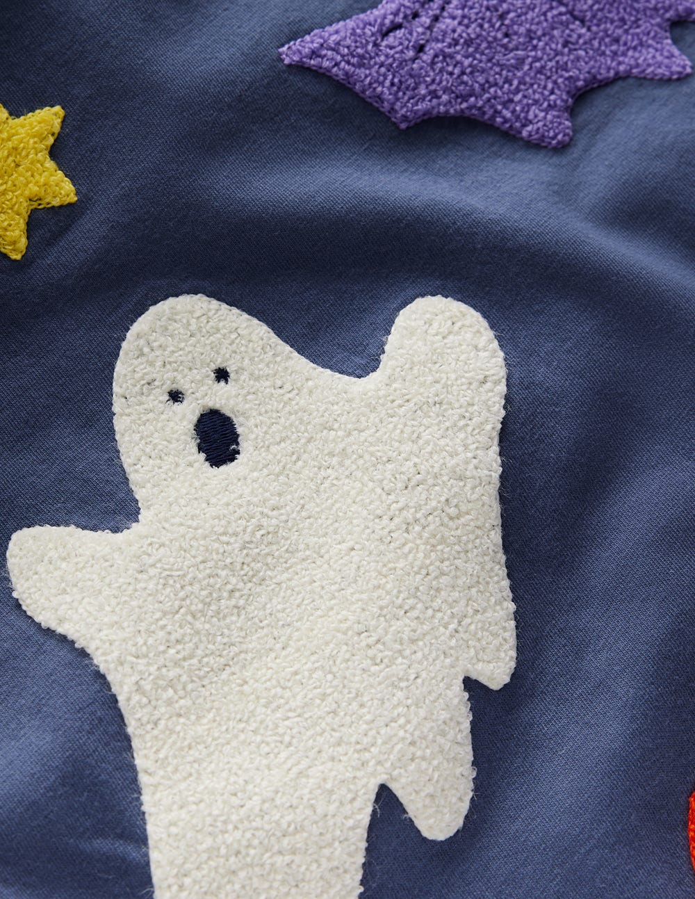 Long Sleeve Bouclé T-shirt-Robot Blue Halloween-3