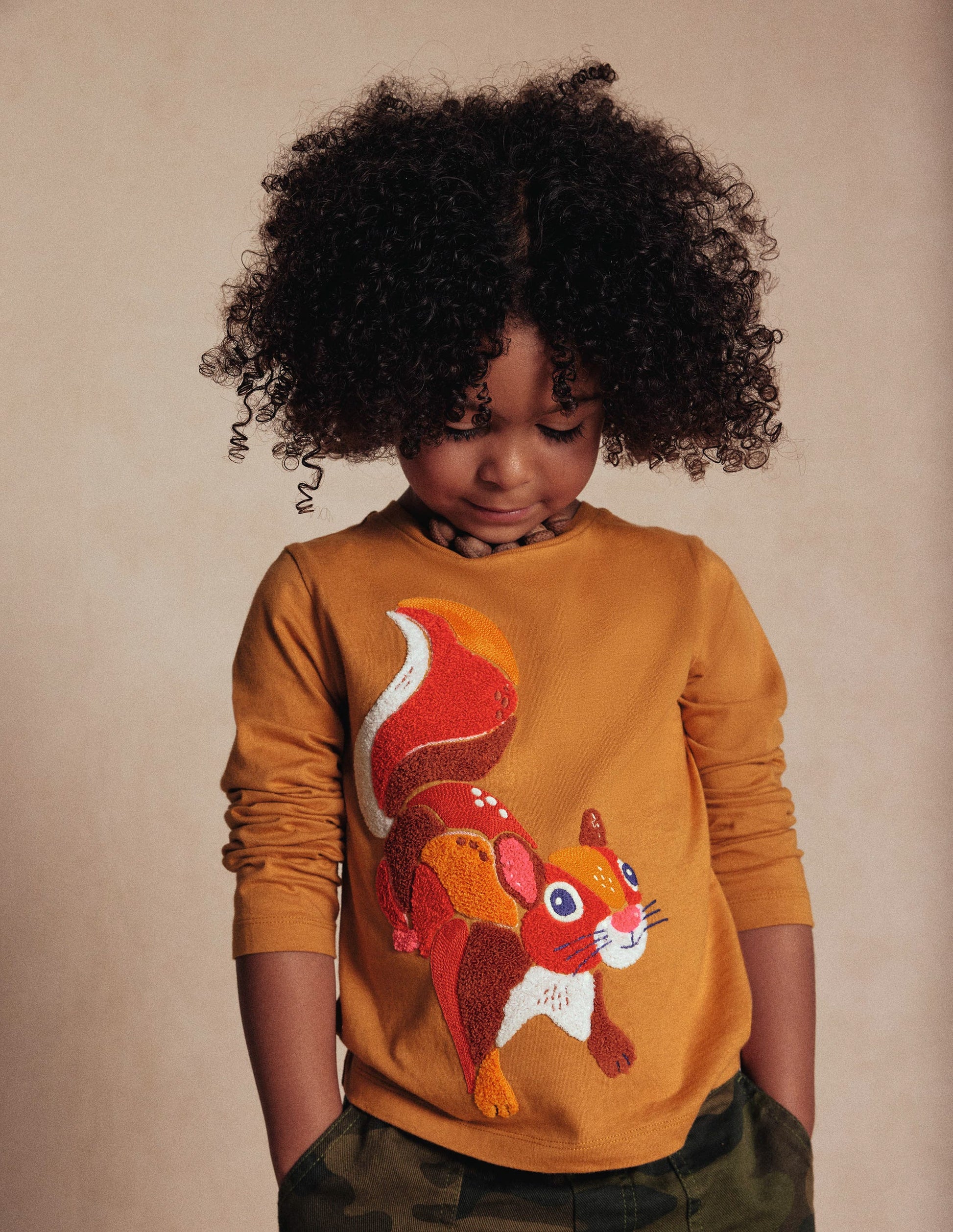 Long Sleeve Bouclé T-shirt-Toffee Brown Squirrel-4