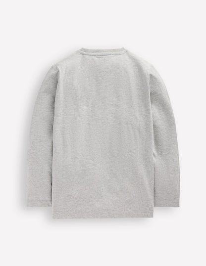 Long Sleeve Bouclé T-shirt-Grey Marl Tractor-2