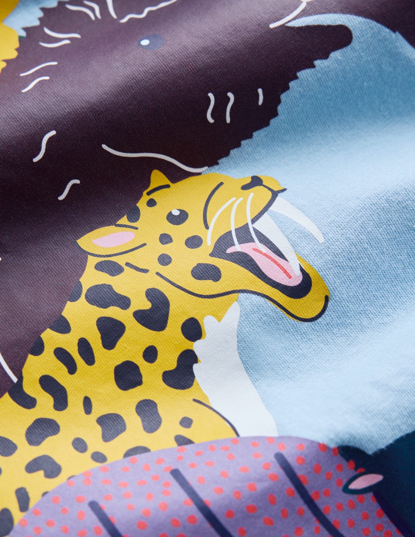 Long Sleeve Printed T-shirt-Glacier Blue Prehistoric