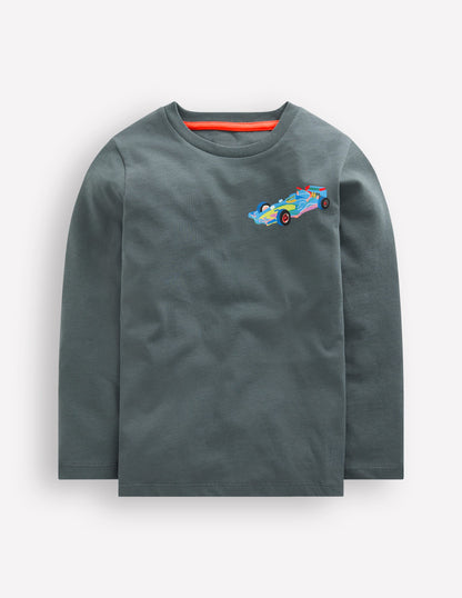 Front & Back Printed T-shirt-Smoke Kit Car-1