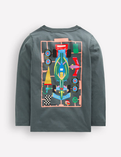 Front & Back Printed T-shirt-Smoke Kit Car-2