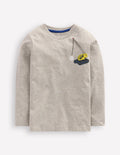 Front & Back Printed T-shirt-Grey Marl Vehicles