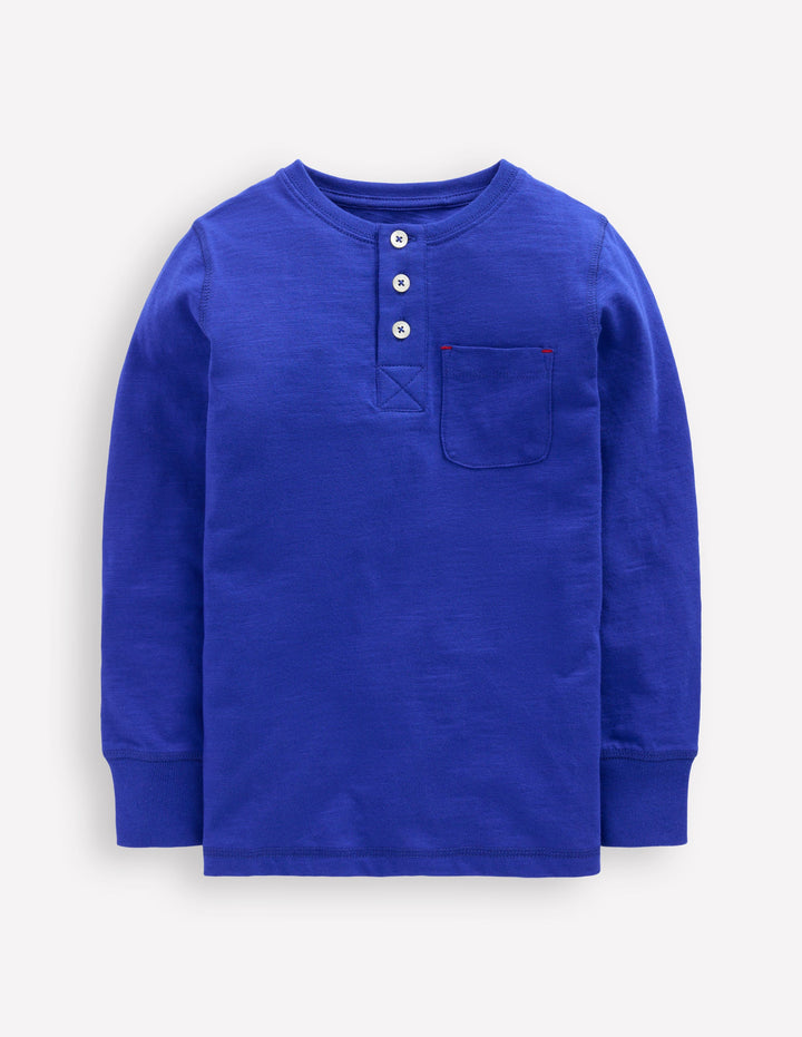 Everyday Henley T-shirt-Bright Blue