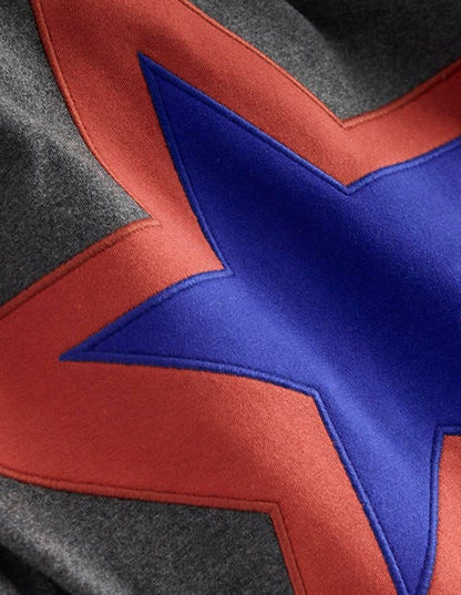 Star Appliqué T-shirt-GREY MARL STAR-4